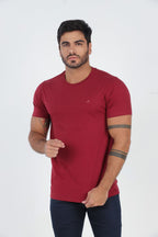 Camiseta Básica Rolty Gola O (Cereja)