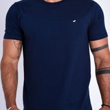 Camiseta Básica Rolty Gola O (Azul Marinho)