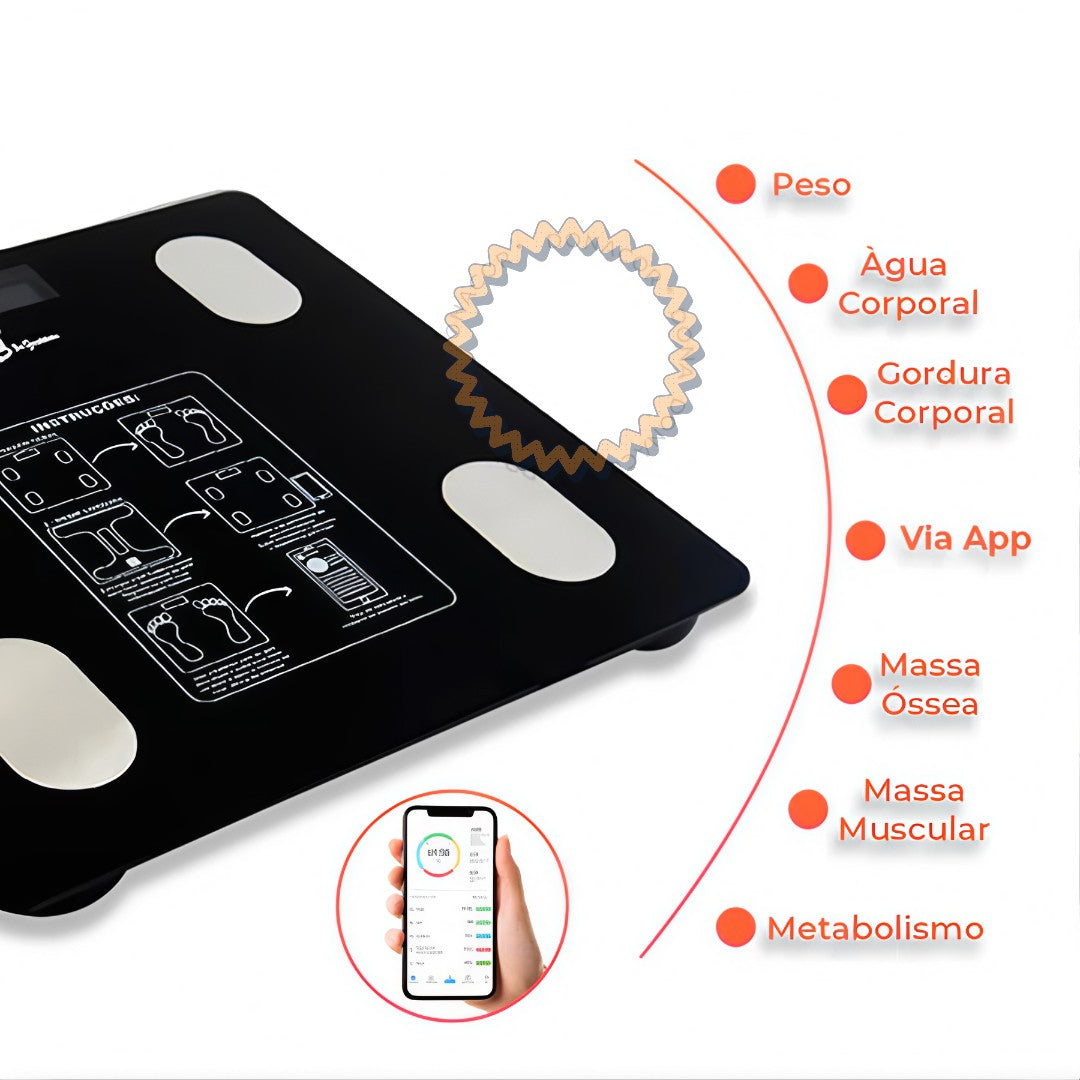 ⚖️ SmartFit Scale™ – Balança Digital Inteligente com Bioimpedância e Bluetooth