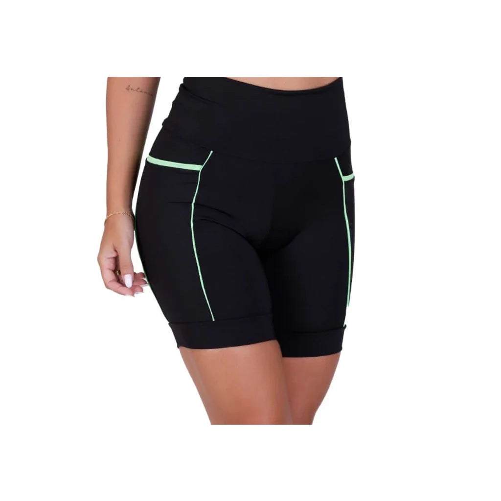 Kit com 3 Bermudas Fitness Cós Alto com Bolsos Profundos