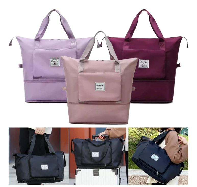 Super Bag Compact Plus - Bolsa Compacta Dobrável E Expansível -Para Viagens Academia e Dia a Dia